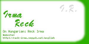 irma reck business card